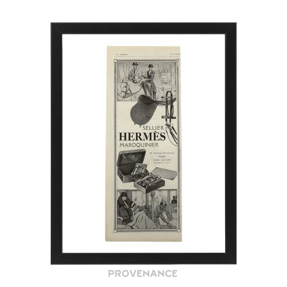 🔴 Hermes Antique Vintage Newsprint Ad - SELLIER MAROQUINIER - Picture 1 of 7